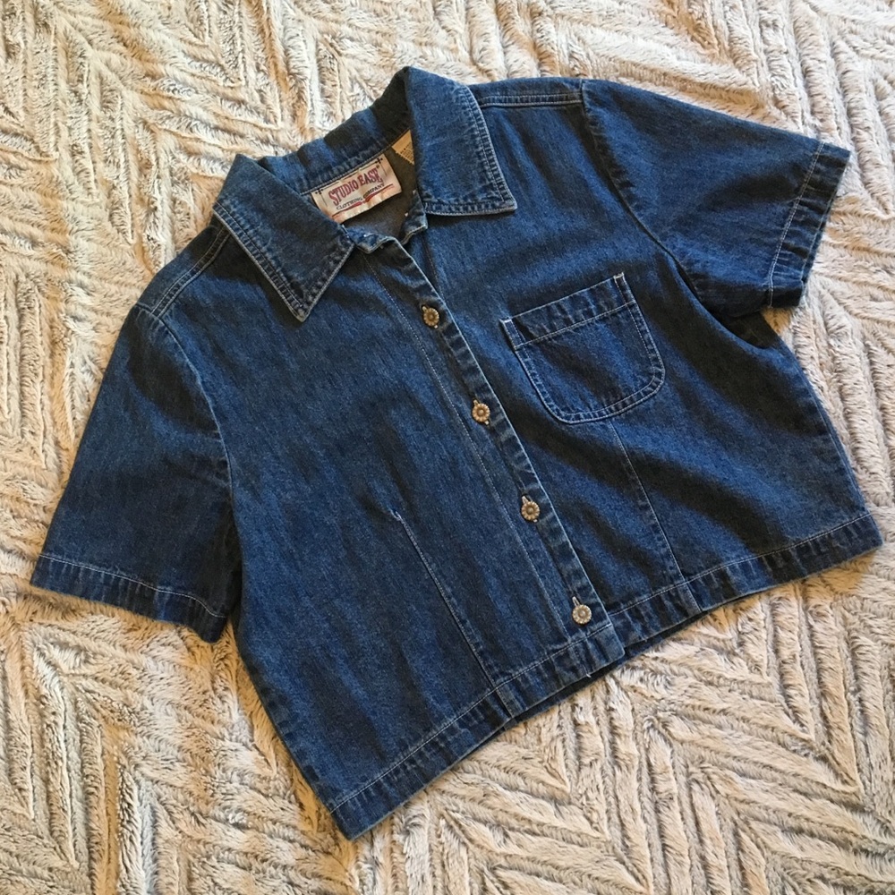 Studio Ease Vintage Denim Crop Top